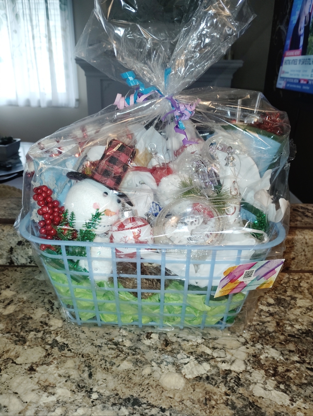 Holiday Gift Basket with Snowman and Ornaments -Christmas Gift Basket - Picture 5 of 7